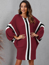Colorblock Batwing Sleeve Dress Sai Feel